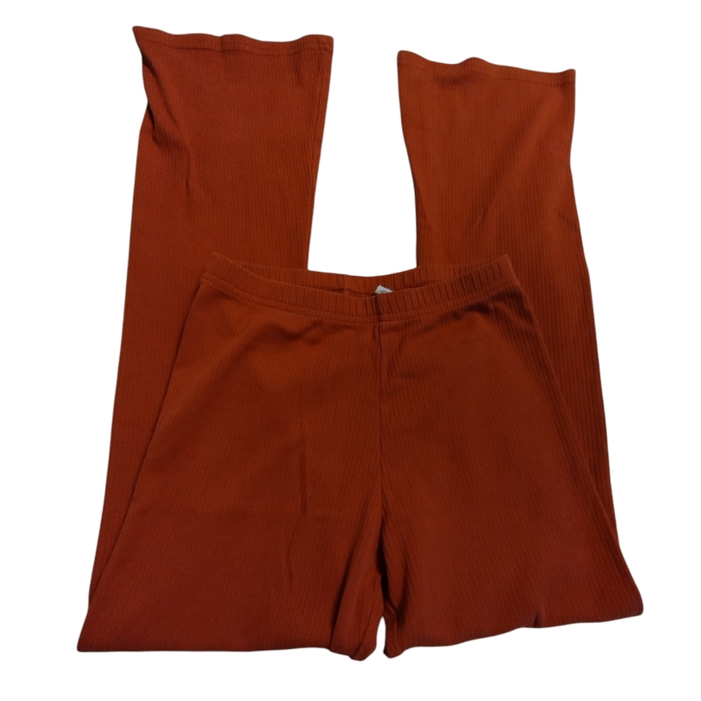 2/$10 Old Navy Rust Ribbed Flare Pants Soft Comfy Stretch